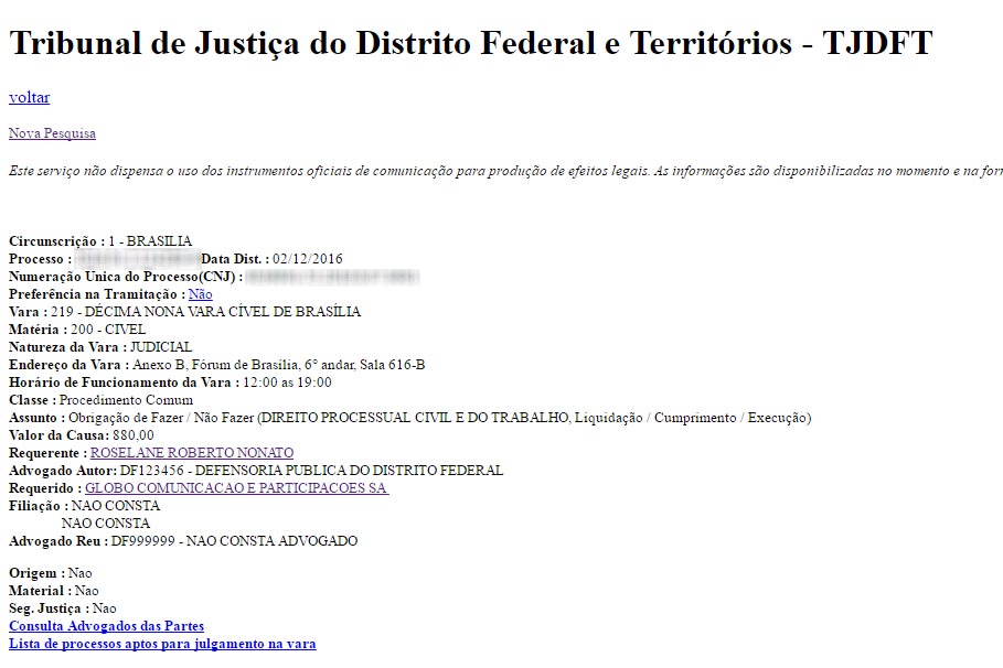 Fachada do tjdft
