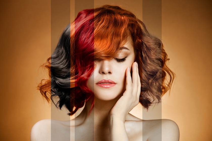 Mulher com cabelo colorido