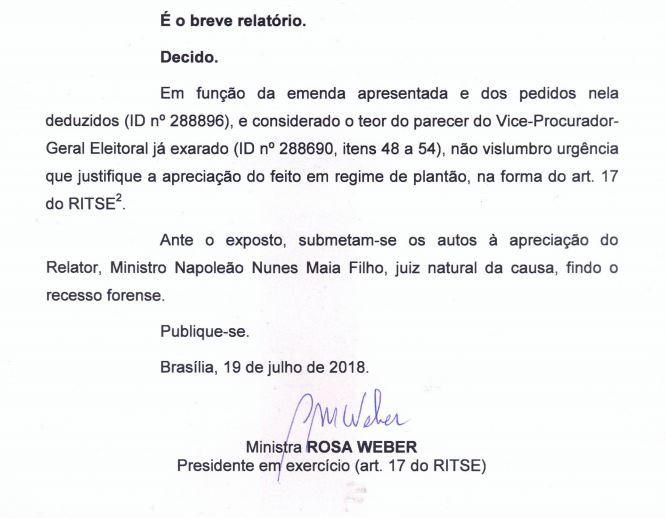 Ministra do Supremo Tribunal Federal (STF) Rosa Weber