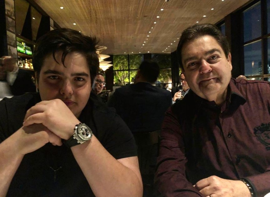 Faustão com o filho João Guilherme