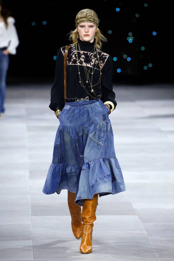 Saia jeans na passarela da Celine - Metrópoles