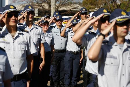 policiais militares em formação