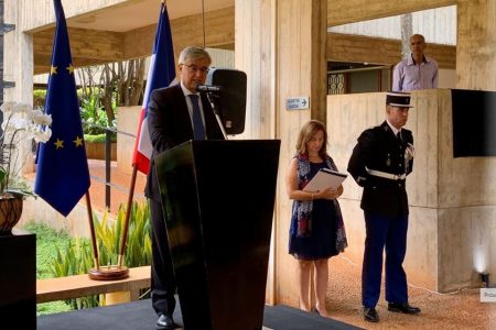 Solenidade na Embaixada da França em Brasília, em 11 de março de 2020, Dia Nacional de Homenagem às Vítimas do Terrorismo
