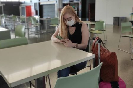 Tamires Mariana, passageira no Aeroporto de Brasíilia: coronavírus