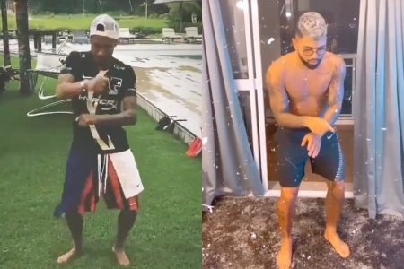 Neymar e Gabigol dançando