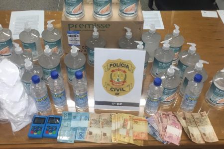 Material criminoso apreendido pela PCDF
