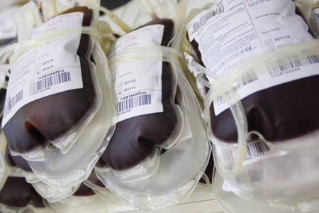 Sangue em bolsas