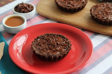 Tortinha de caramelo e chocolate
