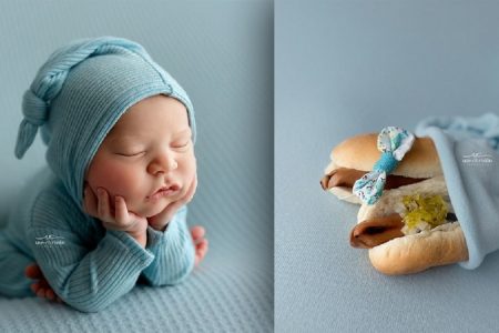 sessão newborn com comida
