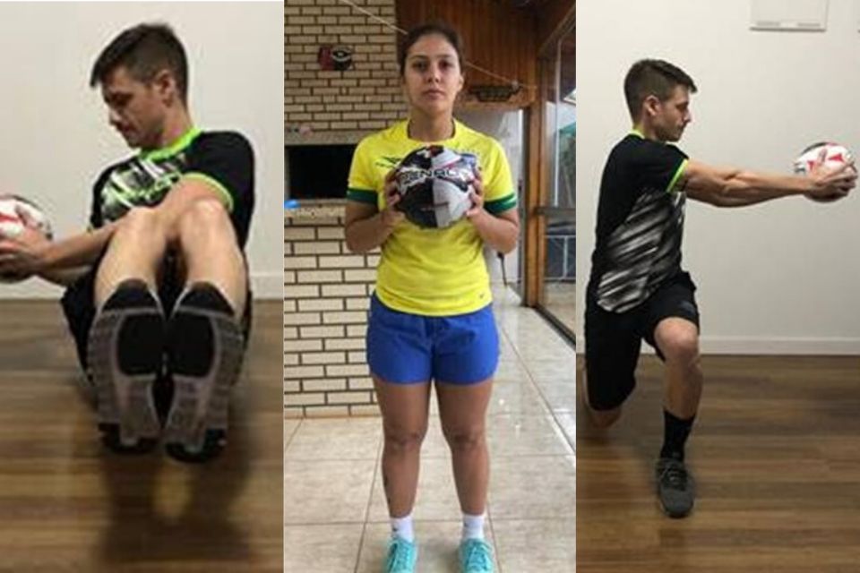 Treino com bola de futebol com Luís Fernando “Xuxa” e Diana Santos