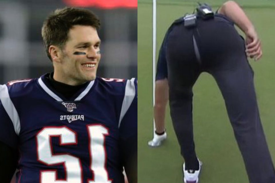 Calça de Tom Brady se rasga