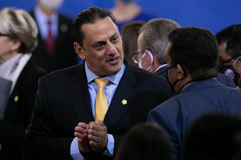 Bolsonaro Frederick Wassef, advogado da família Bolsonaro na Solenidade no Palácio do Planalto