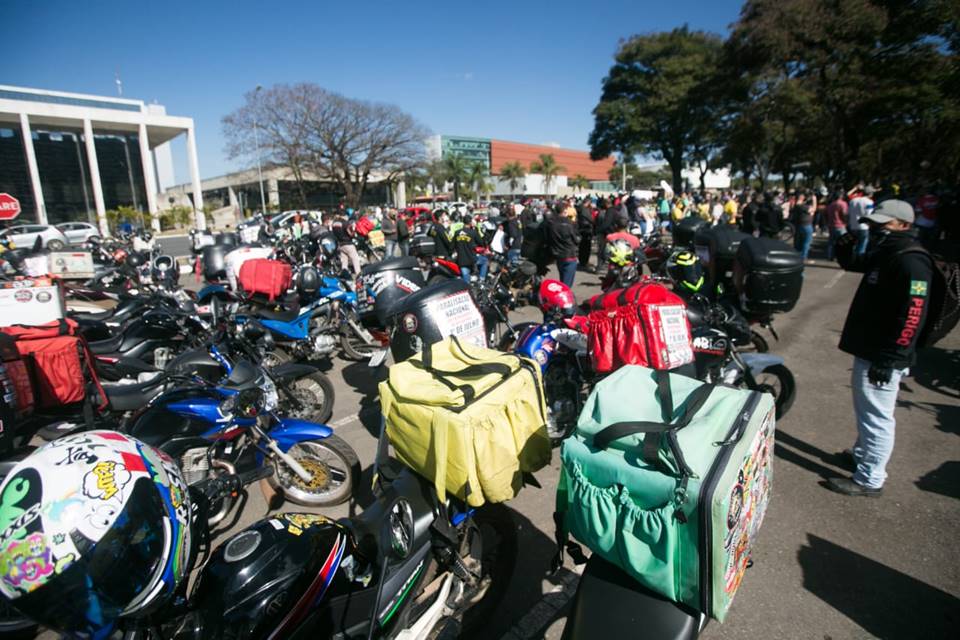 Manifestação de entregadores de aplicativos do DF
