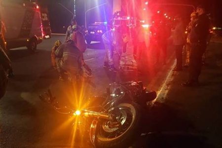 Acidente entre ônibus e moto na Esplanada