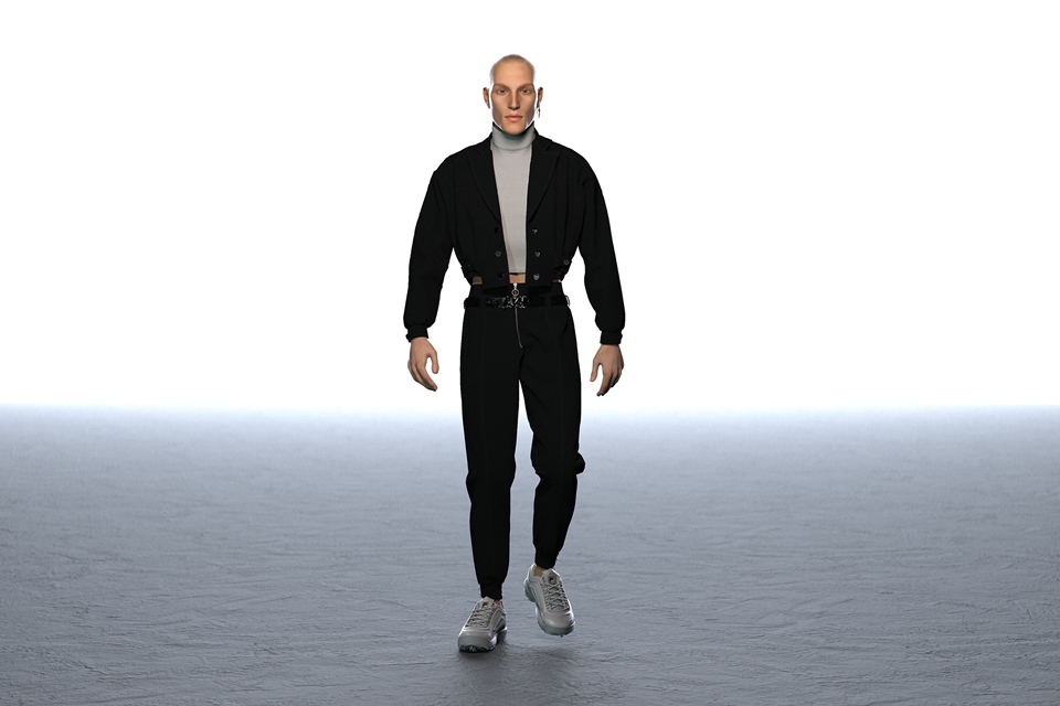 Modelo virtual em desfile 3D