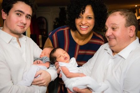 Érick Jacquin com os filhos e esposa