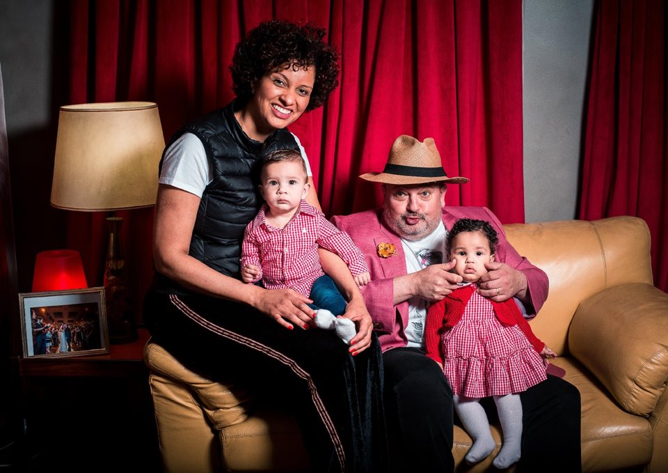 Érick Jacquin com os filhos e esposa
