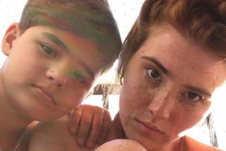 atriz mariah de moraes e filho