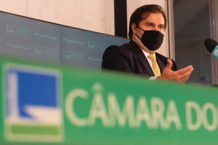 Coletiva do presidente da Câmara dos Deputados, Rodrigo Maia, no salão negro