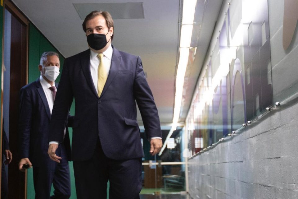 Coletiva do presidente da Câmara dos Deputados, Rodrigo Maia, no salão negro
