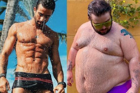 montagem dois homens no chuveiro