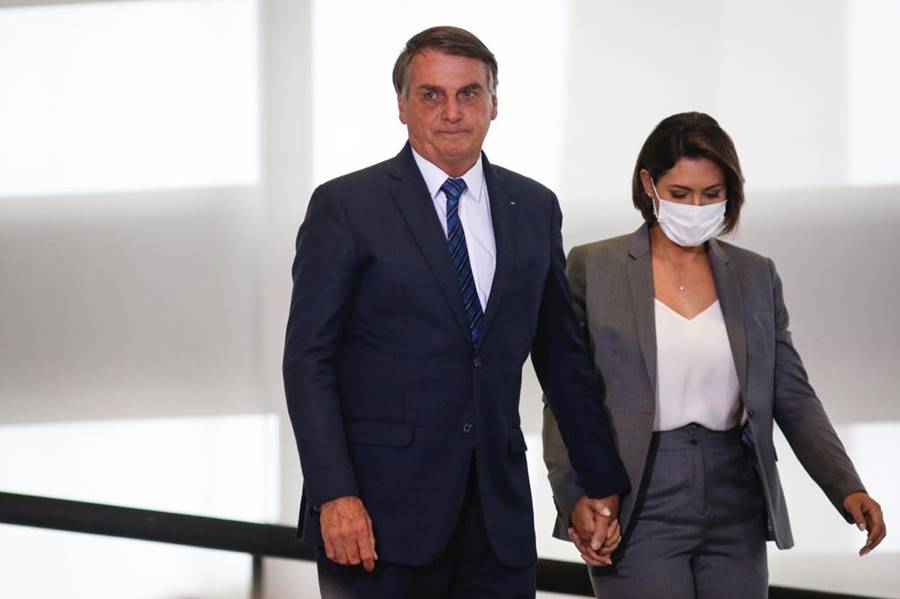 O presidente Jair Bolsonaro e a primeira-dama Michelle Bolsonaro