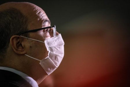 Wilson Witzel, governador do Rio afastado, em julgamento no Tribunal de Justiça