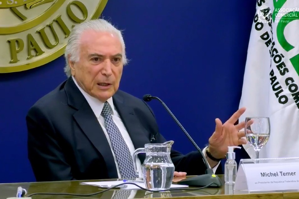 Michel Temer em palestra na ACSP