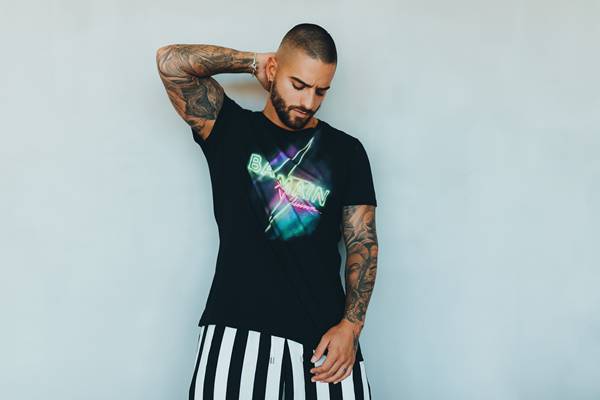 Maluma em campanha da Balmain - Metrópoles