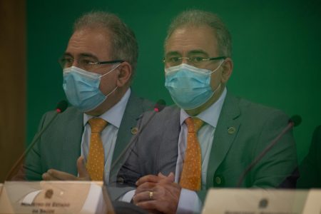 Marcelo Queiroga durante reunião do Comitê de Enfrentamento à Covid no Planalto