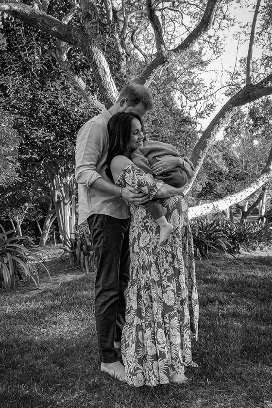Príncipe Harry com Meghan Markle e Archie