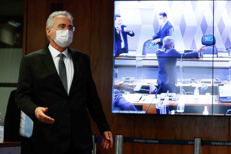 oitiva do ex-secretário das Comunicações Fabio Wajngarten e o relator Renan calheiros