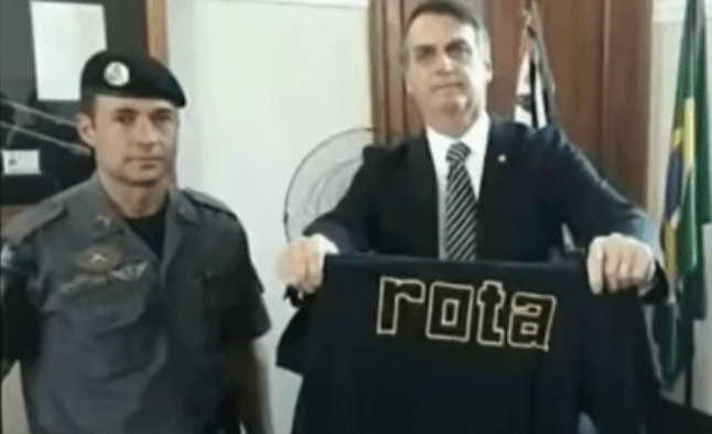 Jair Bolsonaro e coronel Ricardo Mello, presidente da Ceagesp