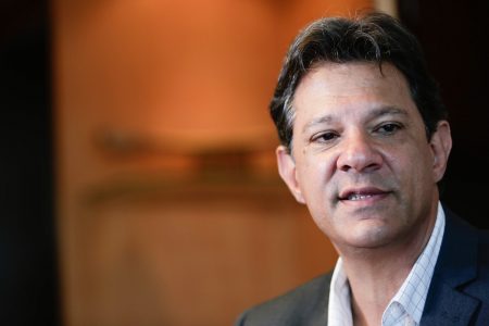 Fernando Haddad (PT) durante entrevista ao Metrópoles em 2018