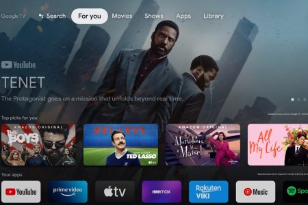 Interface da Google TV