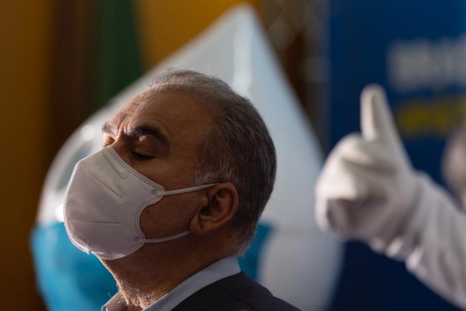 ministro da Saúde, Marcelo Queiroga, me coletiva de imprensa de apresentação do cronograma de vacinação da Covid-19 para 2022