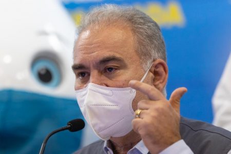ministro da Saúde, Marcelo Queiroga, me coletiva de imprensa de apresentação do cronograma de vacinação da Covid-19 para 2022