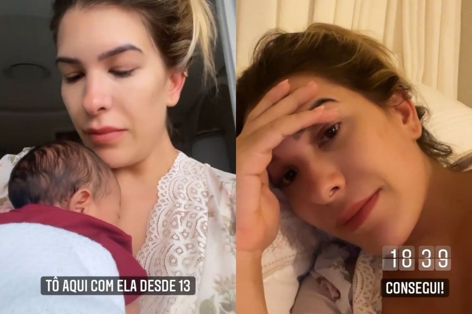 Lore Improtta sofre no puerpério