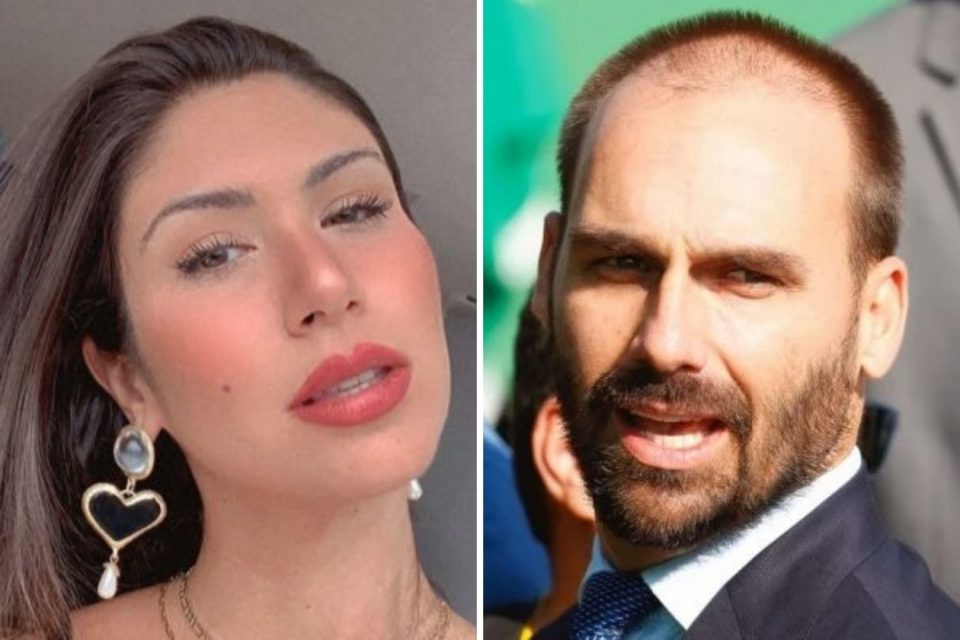 A blogueira Tininha Mattos e o deputado Eduardo Bolsonaro