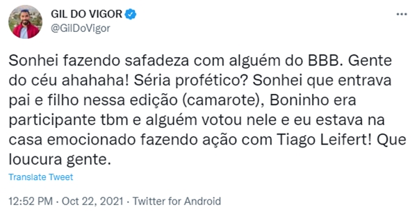 Print do Twitter