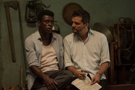 Seu Jorge e Wagner Moura nos bastidores de Marighella
