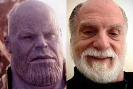 Thanos e o dublador Leonardo José