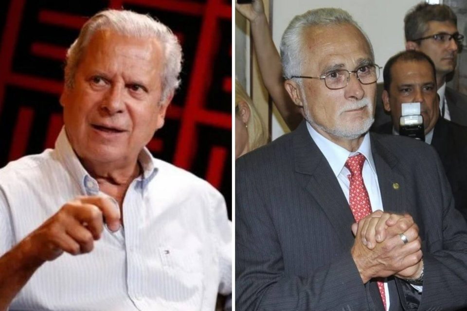 Montagem de fotos com José Dirceu e José Genoino