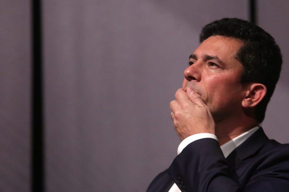 Sérgio Moro (Podemos), durante lançamento do livro Contra o Sistema da Corrupção, no Teatro Renaissance em São Paulo 1