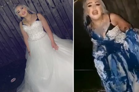 Noiva faz festa para destruir e queimar vestido de casamento "azarado"