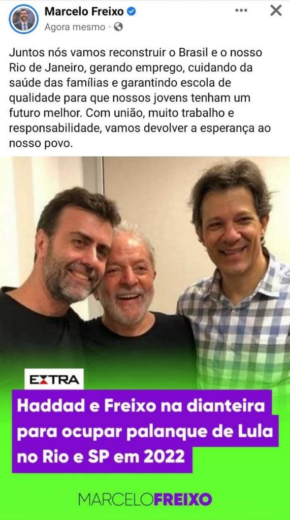 Postagem de Marcelo Freixo nas redes sociais desagradou a direção do PSB