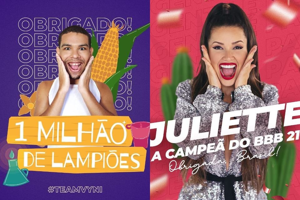 Vyni, do BBB22, e Juliette, do BBB21
