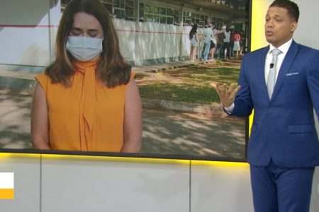 Mafê se emociona no Bom dia DF com Fred Ferreira