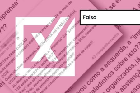 Imagem colorida do Projeto Comprova mostra postagem falsa