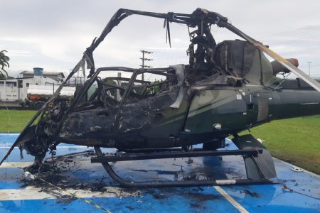 helicoptero do ibama queimado
